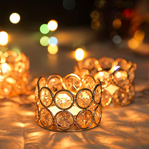 Vincigant V-TEA LIGHT CANDLE HOLDERS Pack Of 12 Gold Crystal Tea Light Candle Holders thumb #4