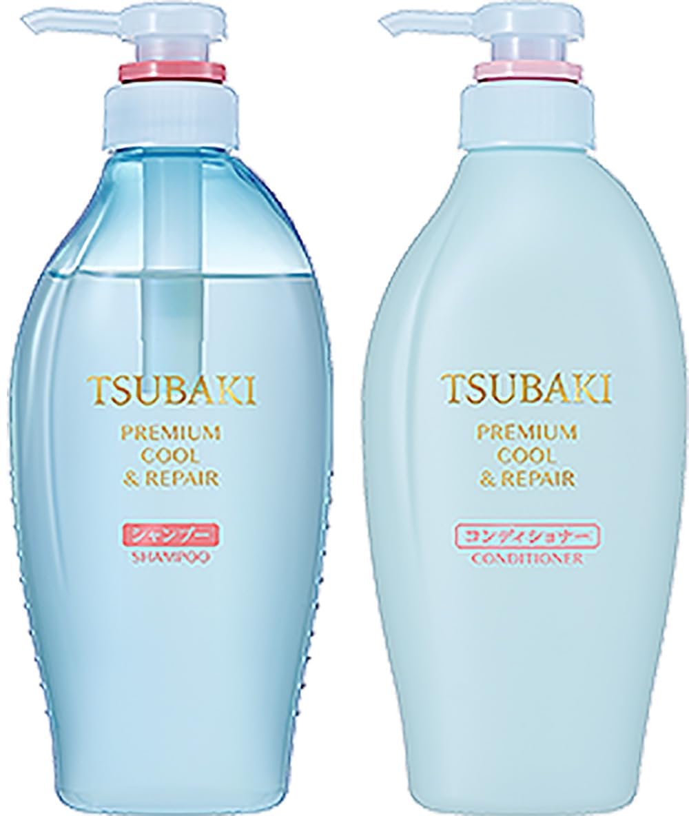 Tsubaki Premium Cool & Repair Shampoo & Balsamo Set – 450 ml x 2 | Riparazione efficace e rinfrescante | Prodotto in Giappone