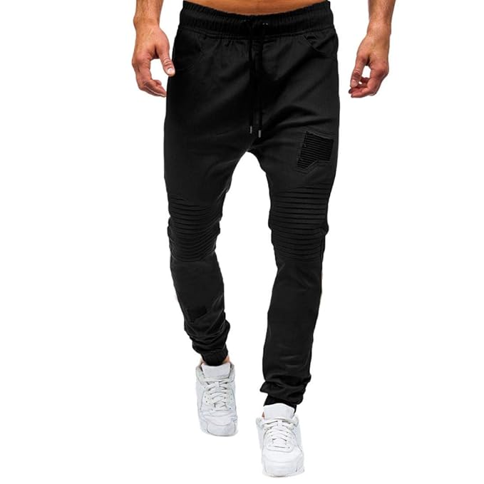 Buy Ximandi Men's Trousers Side Adjusters Trousers Harem Sweatpants Trousers with Pockets (XX 