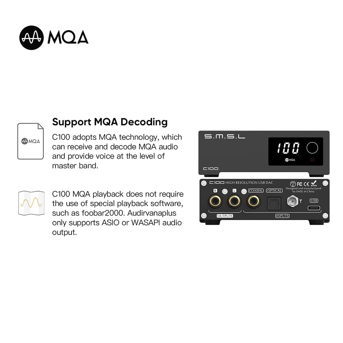 Amazon.co.jp: SMSL C100 AK4493S MQA DAC, XMOS XU316 USB Amazon.co.jp: SMSL C100 AK4493S MQA DAC, XMOS XU316 USB