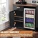 GDLF Coffee Bar with Mini Fridge Space, Mini Fridge Cabinet Stand，Liquor Wine Cabinet for Dorm, Kitchen or Office, 39.4