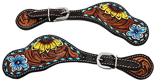 CHALLENGER Horse Western Riding Cowboy Boots Leather Spur Straps Tack 74HR02