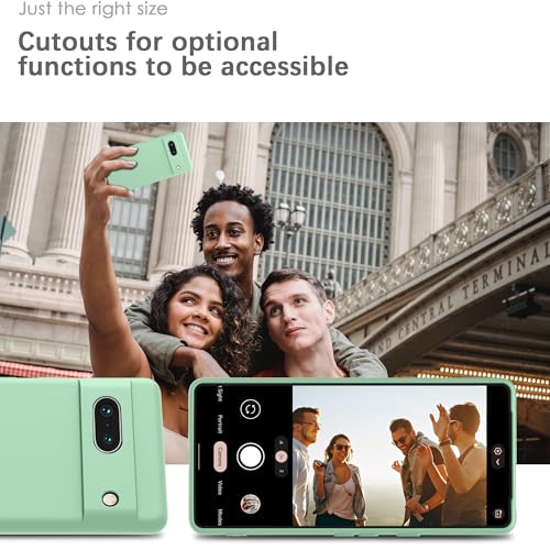 Image of YATWIN Silicone Back Case for Google Pixel 7A, Soft-Touch Phone Back Cover for Google Pixel 7A - Link Cyan