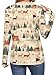Women's Long Sleeve T Shirt Christmas -Cute Print Round Neck Casual Fall Fashion Blouses Basic Tunic Tops Holiday (US, Alpha, Large, Regular, Regular, Style-10)