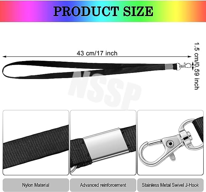 Image of 24mm or 1 inch thick Lanyards with Badge Clip