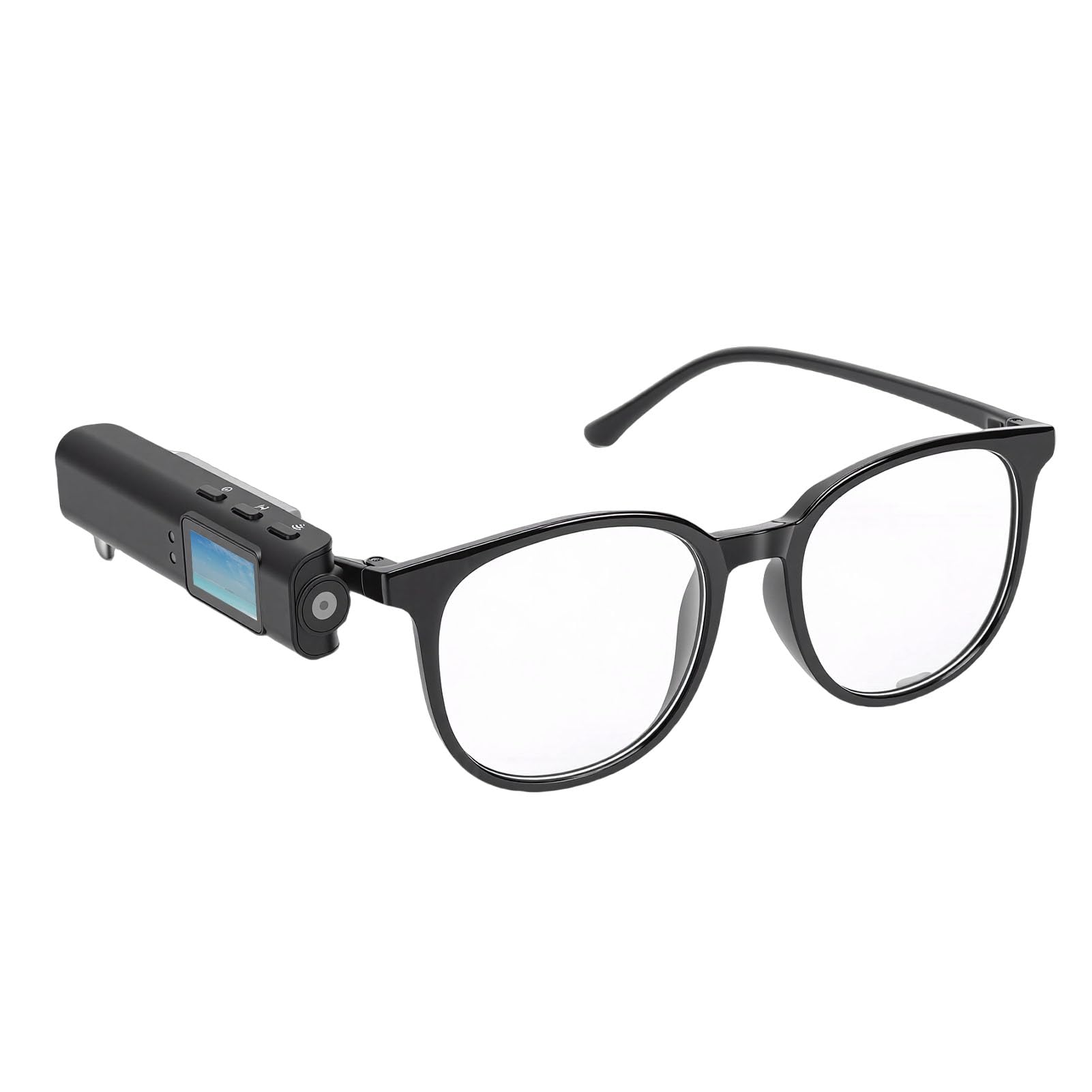 XUMIUZIY Telecamera Sportiva FPV Montata sulla Testa con Vetro, Telecamera Sportiva per Occhiali HD WiFi da 2,7K con Display da 0,96 Pollici, Anti-Vibrazione, Grandangolo da 110°, (Black)