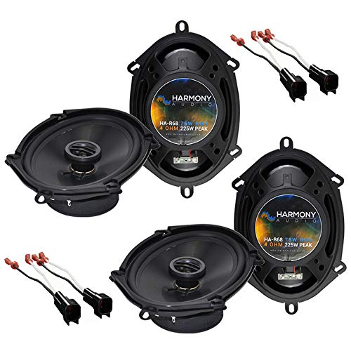 Harmony Audio Bundle Compatible with 2000-2005 Ford Excursion (2) HA-R68 5x7 6x8 New Factory Speaker Replacement Upgrade Package 225W Speakers with HA-725600 Speaker Replacement Harness