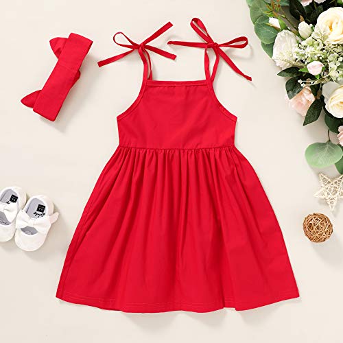 Happy Town 1-6 Years Toddler Baby Girls Summer Button Strap Dress Princess Sundress3