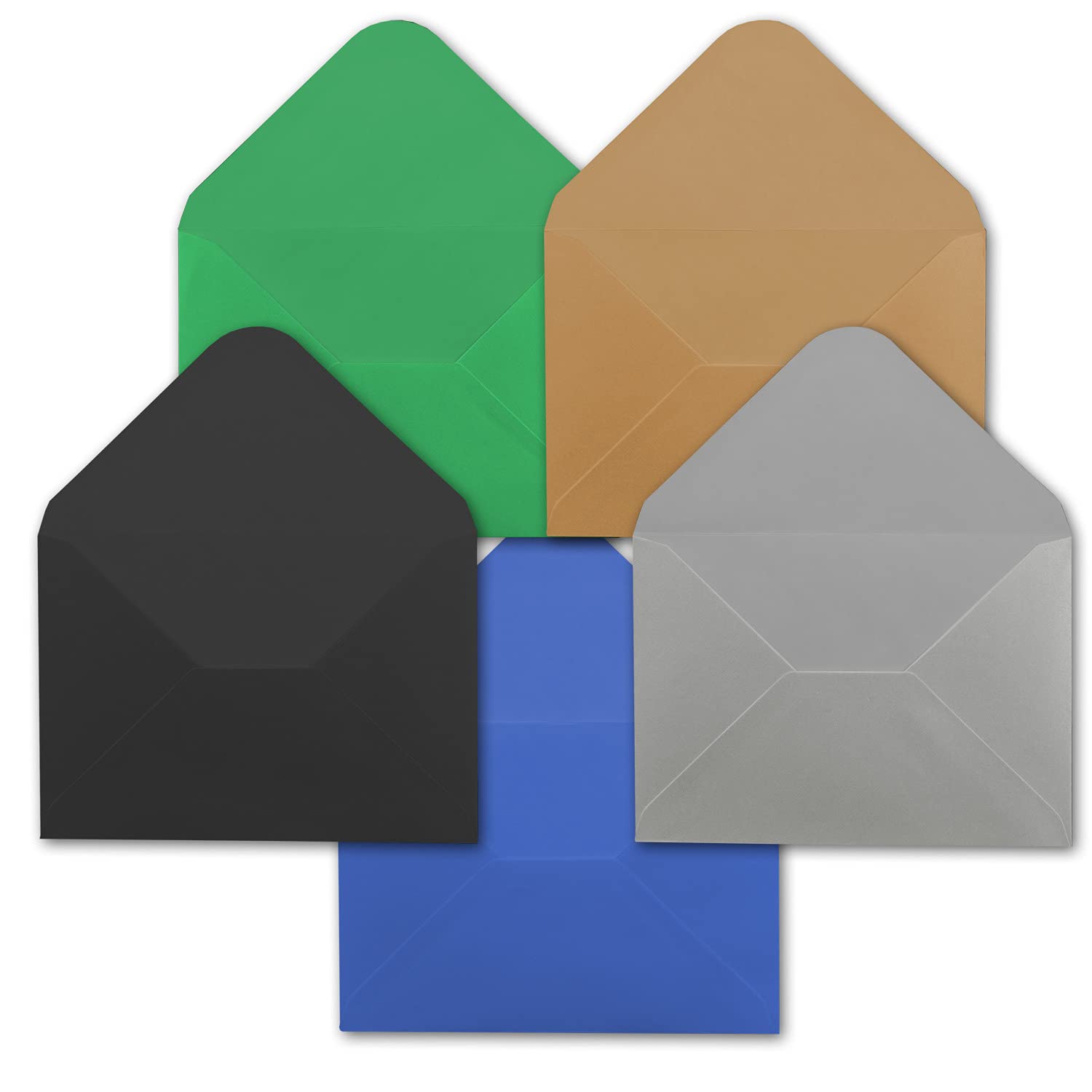 Lot de 300 cartes d'invitation avec enveloppes – Cartes vierges – Mélange de couleurs foncées – DIN A6 – 5 couleurs différentes – 10,5 x 14,8 cm