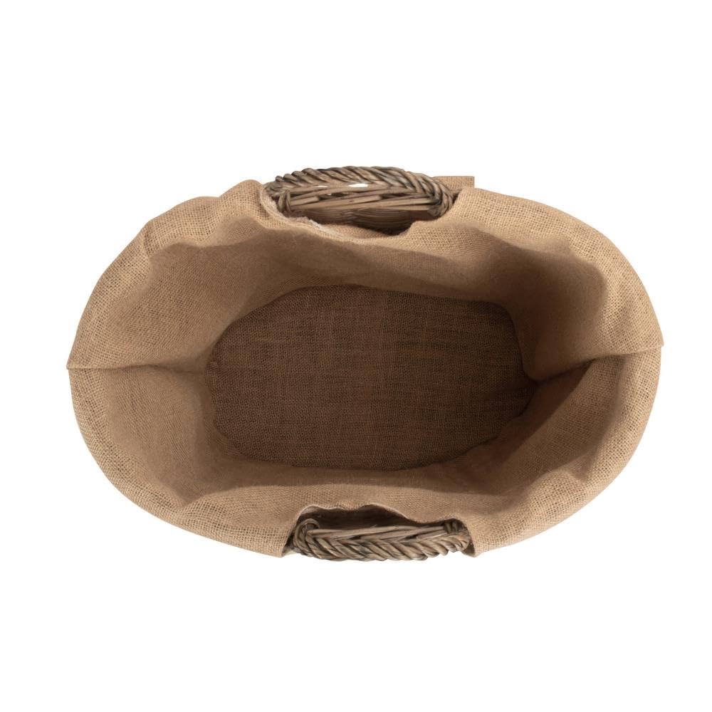Red Hamper dell' Assia Foderato Ovale Log e Cestino