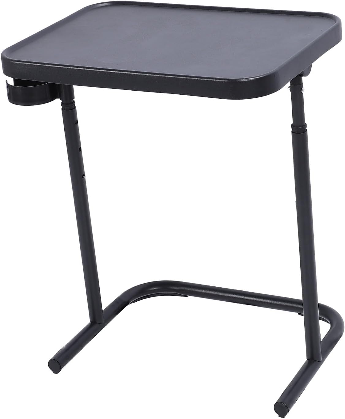 Luqeeg Folding TV Dinner Tray Overbed Table with 3 Levels Height Adjustment, Magnetic Tabletop,Spacious Surface for Laptops, Books, Beverages, for Bedroom Living Room 18.9x13.78in