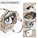 8 inch Mini Gym Bag for Women & Men, Cute Gym Tote Bag Small Duffle Bags Lightweight for Travel Yoga Dance Workout, Khaki