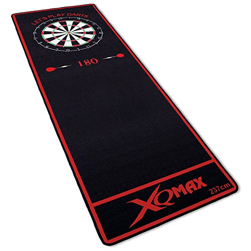 TW24 Turnier-Dartmatte rot/schwarz 237x80cm - Dartteppich - Dart Turnier Matte mit offiziellem Spielabstand Cover