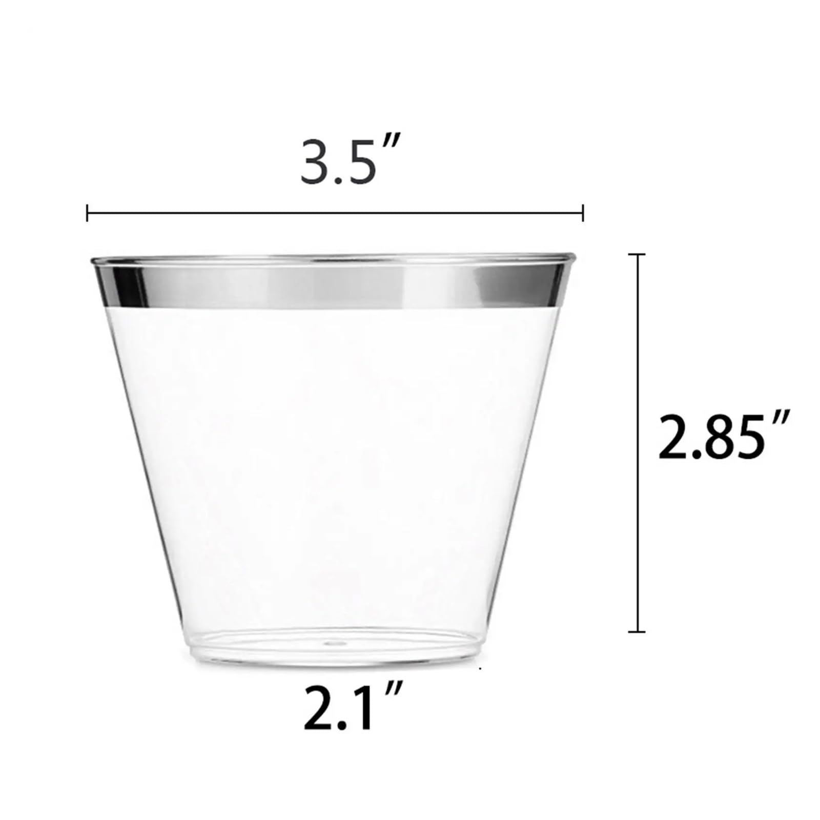 100 Stück transparente Plastikbecher, Trinkgläser, Cocktailgläser für Party & mehr