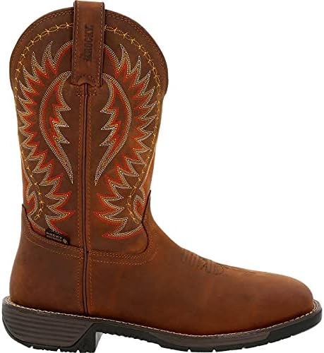 Rocky Men's Rugged Trail Western Boot, Brown, 10.5 Wide | Image 6