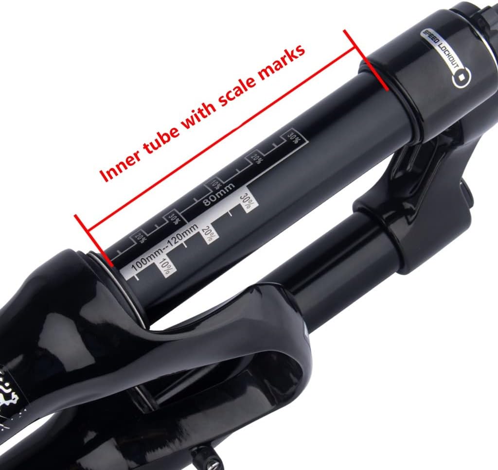 Mountain Bike Suspension Forks 26/27.5/29 Inch Mountain Bike Bicycle Front Fork Remote Lockout Travel 100mm Air Suspension Fork 28.6mm Threadless Steerer Disc Brake QR 9mm