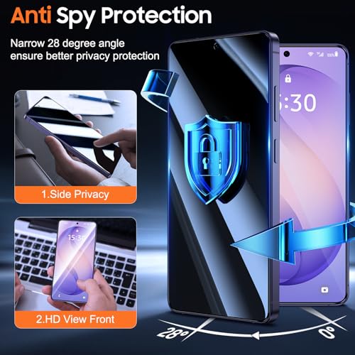 Image of UniqueMe for S26 Ultra Privacy Screen - 2 PACK Samsung Galaxy S26 Ultra Privacy Screen Protector [Fingerprint Unlocking] Easy Installation,Bubble-Free,Anti-Spy,9H Tempered Glass,3D Full-coverage