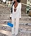 EDITCOZY Women Mesh Sheer 3pcs Outfits Long Sleeve Top Long Pant Bikini Cover Up White L