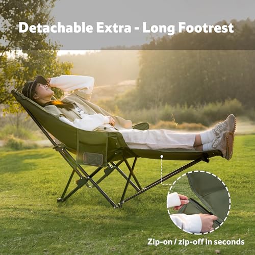 Naturehike Seastar Silla Plegable para Camping con Reposapiés Desmontable, Acolchada, Verde miniatura 4