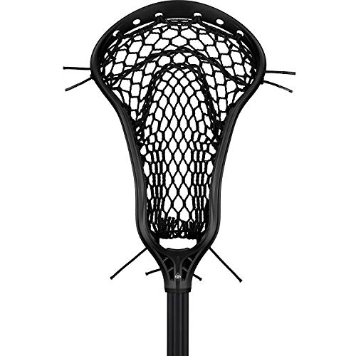 StringKing Women’s Complete 2 Pro Offense Lacrosse Stick with Composite Pro Shaft and Women's Type 4 Mesh (Black/Black)