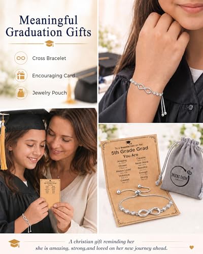 Image of UNGENT THEM Infinity Love CZ Cross Bracelet Christian Graduation Gifts