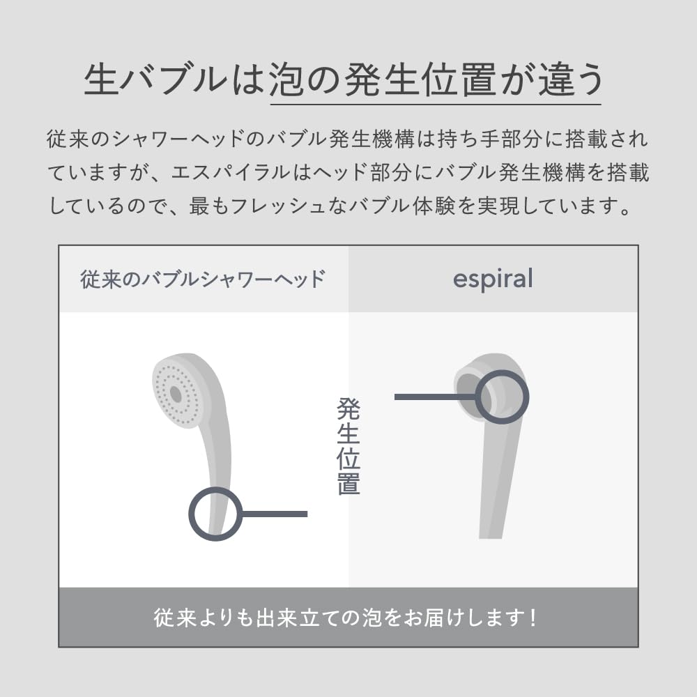 Amazon.co.jp: espiral（エスパイラル） シャワーヘッド ナノバブル