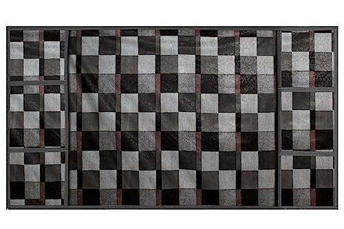 Image of Stylista Refridgerator top Cover Suitable for Samsung RR20A181BU8 /HL, 192 Liter Fridge, Dimension (WXD) 65x111 CM, Chekered Pattern Brown
