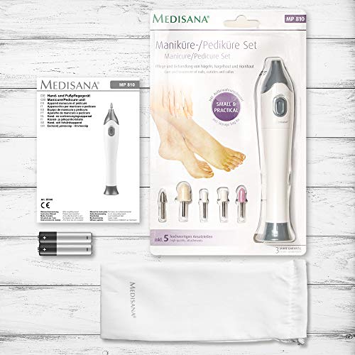 medisana MP 810 set de manicura y pedicura eléctrica con 5 accesorios para el cuidado de las uñas, para uñas, cutículas y callosidades - imagen 8