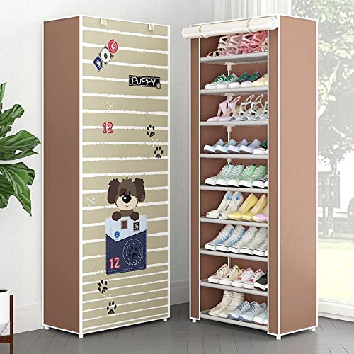Meuble à chaussures marron à 4 niveaux Dusoof pour rangement de maison
