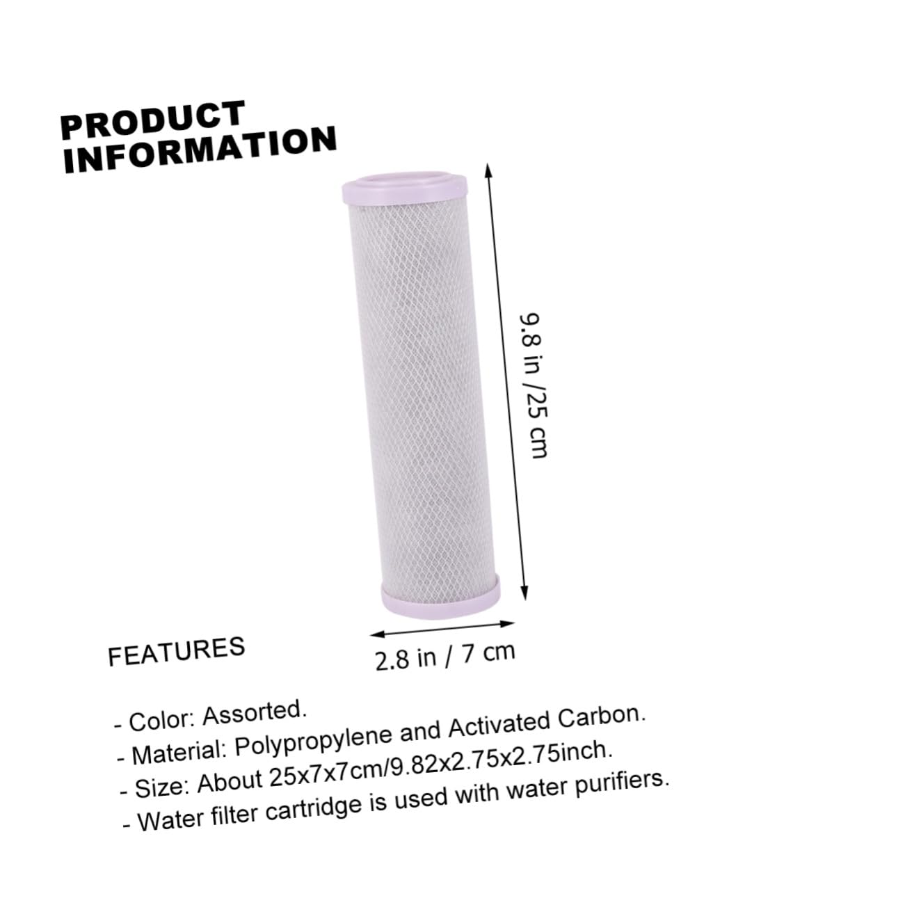 Gatuida Filtre à Eau à Charbon Actif pour Purificateur D'eau Domestique Cartouche en Coton Pp, Grand Débit Impuretés, Compatible Purificateurs