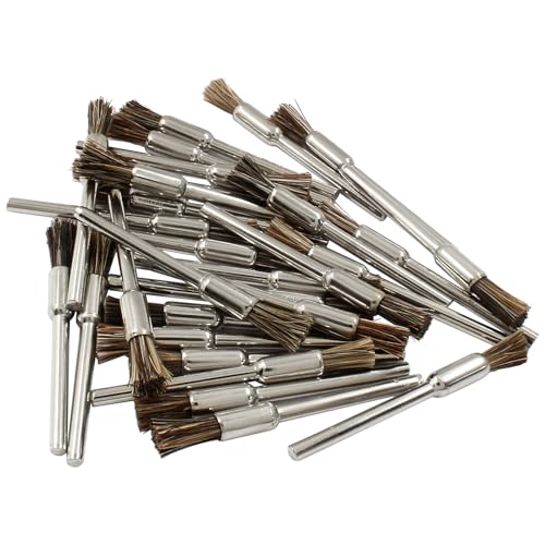 Image of 30Pcs Horse Hair Wire Cleaning End Brushes Pen, 2.3mm Mandrel Wire Bushes Set, Rust Paint Removal Bits Polishing Rotary Tool Accessories, 1 /5 inch x 3 /32 inch