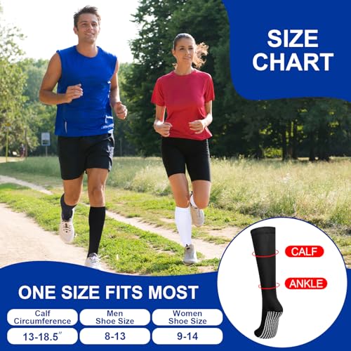 4 Pairs Non Slip Compression Socks 20-30 Mmhg Compression Socks with Grips Support for Women Men Pregnant Elderly3