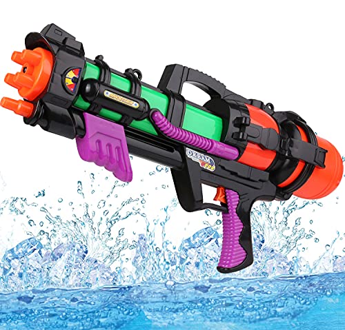 Roxie Water Guns for Kids and Adults with 1500CC High Capacity 40 Ft Long Range Shooting Water Blaster Squirt Guns Swimming Pool Beach Sand Water Fighting Toy for Boys Girls, Red, 22 Inch