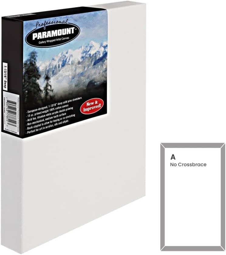 Miniatura 1 de Paramount Lienzo grande en blanco para pintar, lienzo grueso envuelto en galería, individual, 12 x 24 pulgadas