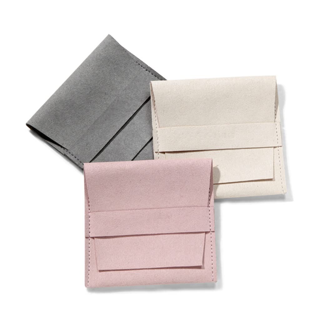 Sacs cadeaux 8x8 cm 9.5x9.5 cm colliers Bracelets sacs d'emballage enveloppes de bijoux sacs de rangement de poche (Beige 9.5 * 9.5 cm)