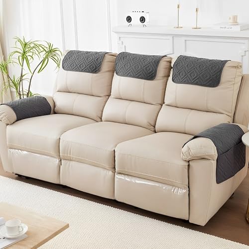 MZSX 5 PCS Sofá Apoyabrazos Cubierta, Impermeable Recliner Silla Cubiertas, Antideslizante Apoyabrazos Slipcover Muebles Protector para Recliner, Sofá Slipcover con bolsillo lateral Abrasión Muebles