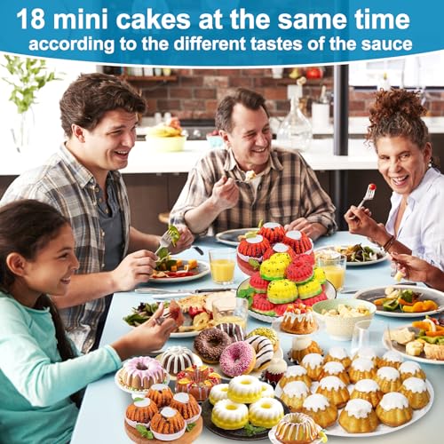 image for Palksky Mini Fluted Tube Pan Silicone 6-Cavity(3PCS), Multi-Cavity sma