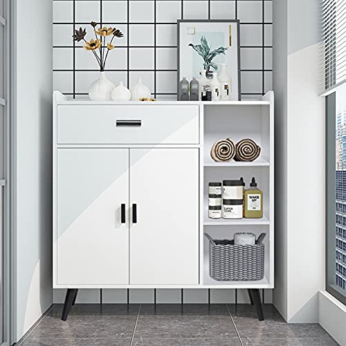 image for USIKEY Mid Century Storage Cabinet with 1 Drawer & 3 Shelves, Wood Sto