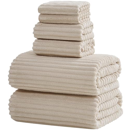 NALIVO 6-Piece Bath Towel Set(30"x60"), 2 Large Bath Towel Sheets, 2 Hand Towels and 2 - image 1