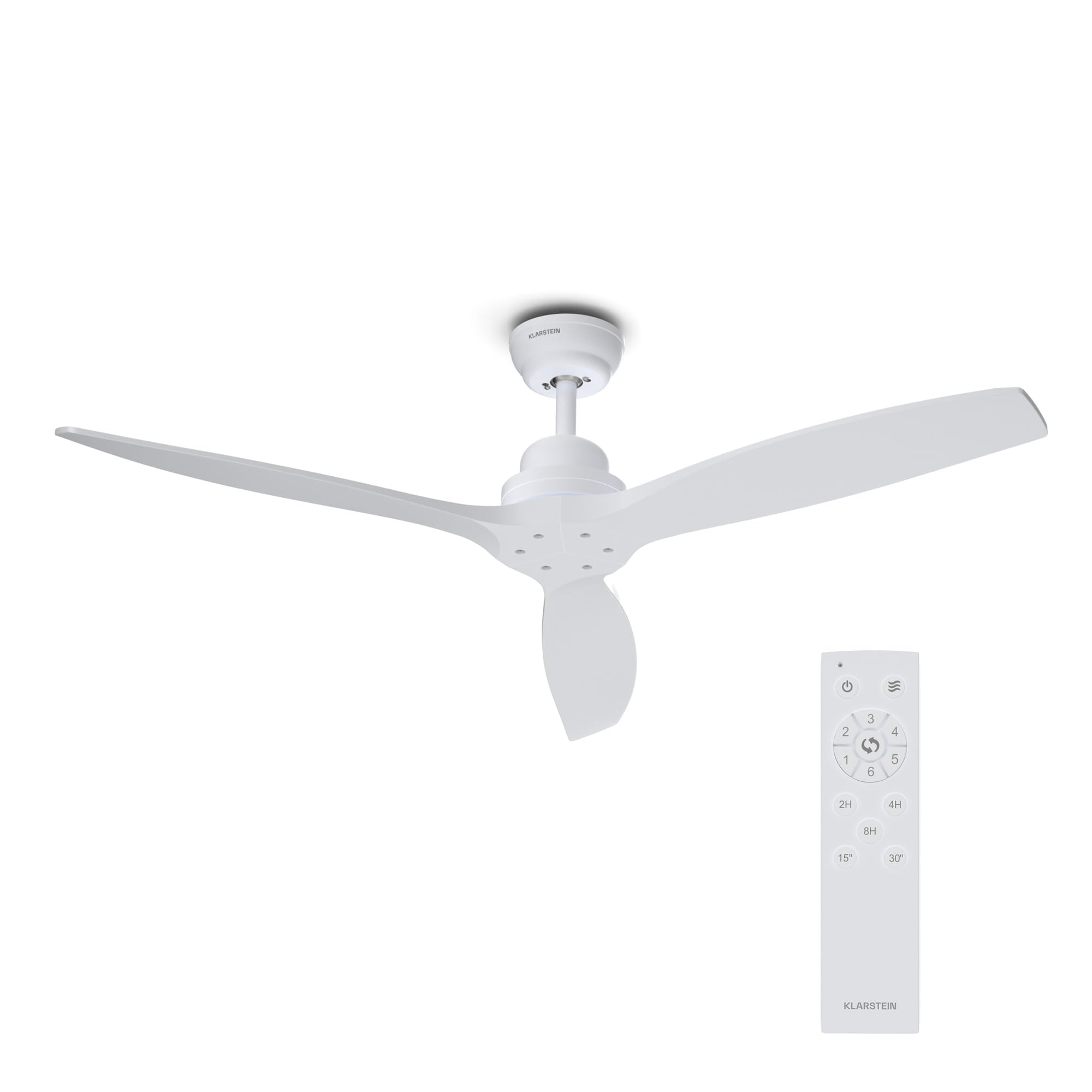 KLARSTEIN Santa Elena Ventilador de Techo 52" – Mando a distancia, 6 velocidades, Silencioso (45 dB), 9060m³/h, Aspas de Madera, Modos Verano e Invierno, Temporizador de 8h