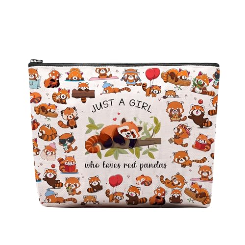 CEASQVAA Red Panda Gifts Makeup Cosmetic Bag, Red Panda Lover Party Favors Decorations Stuff, Funny Birthday Gift for Women Who Loves Red Pandas Zipper Pouch Bag Purse Accessories