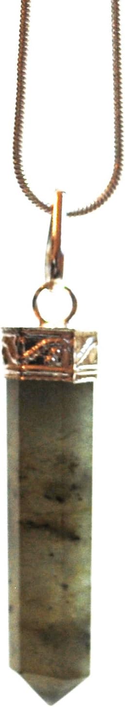 Reiki Energy Charged Labradorite Crystal Pendant with Silver Chain (Beautifully Gift Wrapped)
