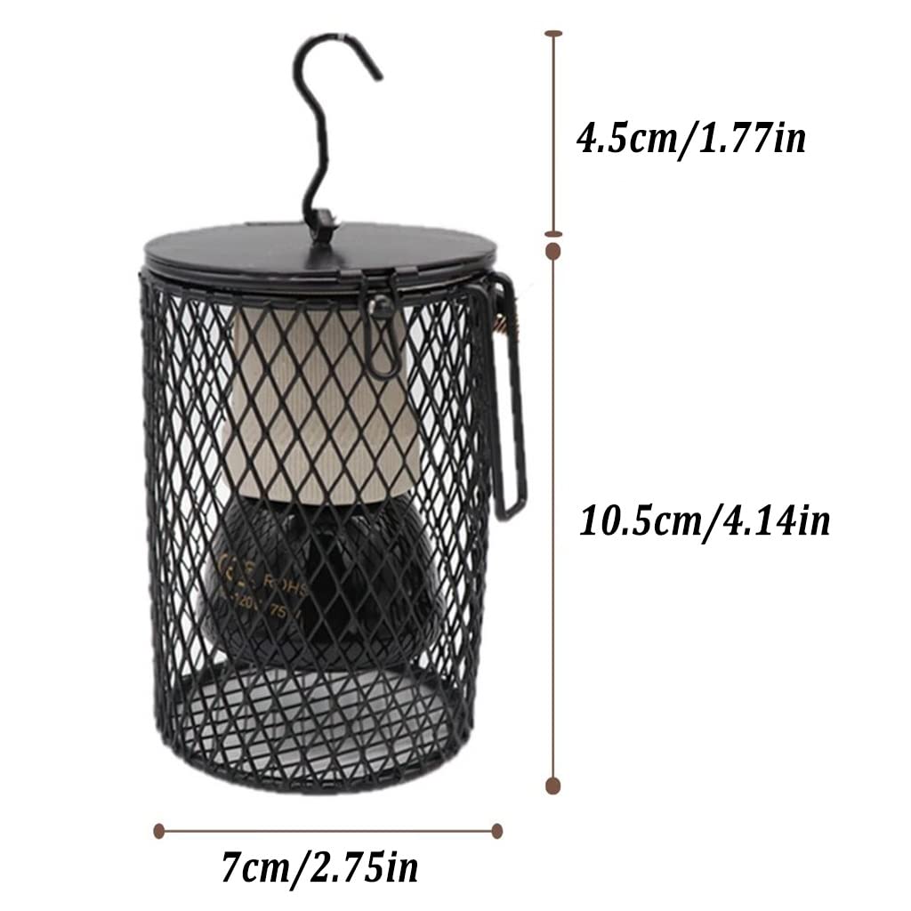 Lámpara de Calor para Reptiles con Guardia, Jaula de Malla con Cubierta Anti-escaldaduras, para Tortugas, Polluelos, Lagartos, Serpientes, Diseño de Gancho Colgante (Color : 75W)