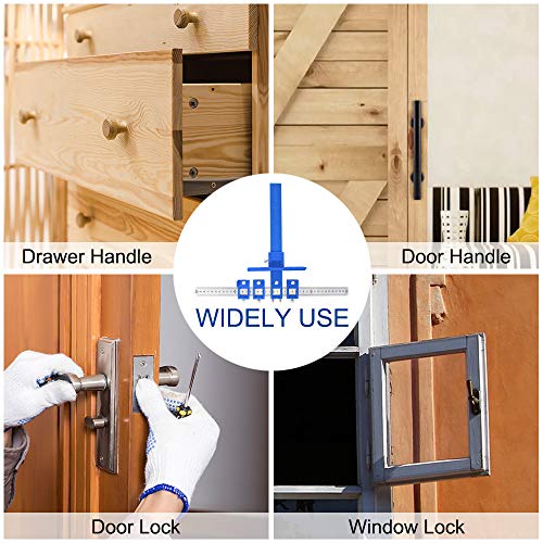 Cabinet Hardware Jig Template, Punch Locator Tool, Drawer Hole Locator Drill Guide Template Wood Drilling Dowelling for Installation Of Handles, Knobs on Doors and Drawer Pull, Inch and Metric