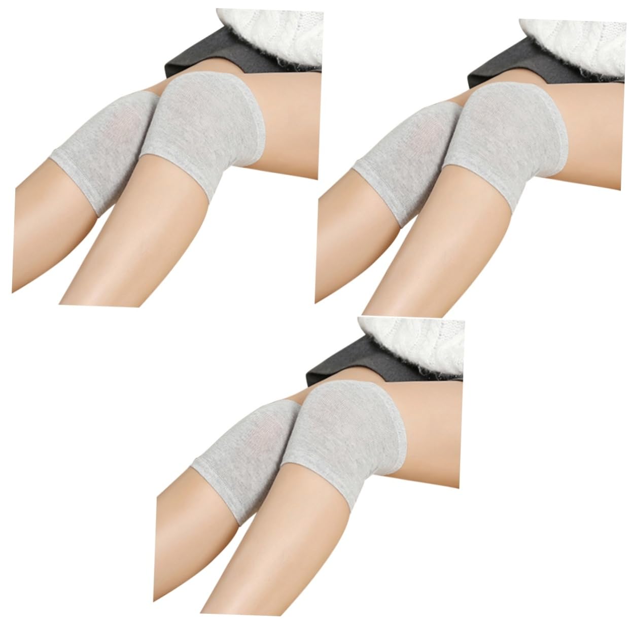 Healeved 3pcs -support Knee Sleeve Warmer for Running and Outdoor Sports Activities Grey Comfortable Compression for Stability and Warmth Unisex -day Wear