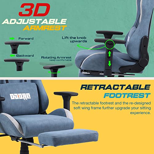 BAYBEE Drogo Ergo Plus Ergonomic Gaming Chair With Footrest,Breathable Fabric,Adjustable Seat&3D Armrest|Head&Massager Lumbar Support... - Image 7