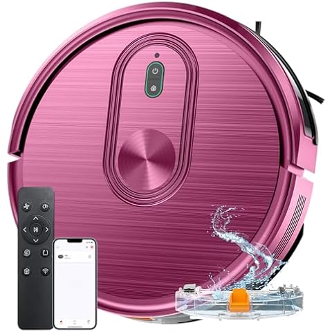 Robot Vacuum and Mop Combo, 2 in 1 Mopping Robotic Vacuum with App/Bluetooth/Voice, Schedule, 3200Pa Max Suction , Self-Charging Robot Vacuum Cleaner, Slim, Ideal for Pet Hair, Hard Floor, Carpet Cover