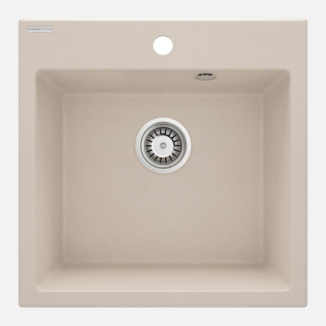 Évier de cuisine en granit Kalo 50x50 cm beige, l'élégance durable