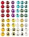Juvale 48-Pack Mini Christmas Tree Ornaments - Shatterproof 1-Inch Petite Christmas Balls Decoration, 24 Assorted Designs and Colors, Hanging Plastic Bauble Holiday Decor