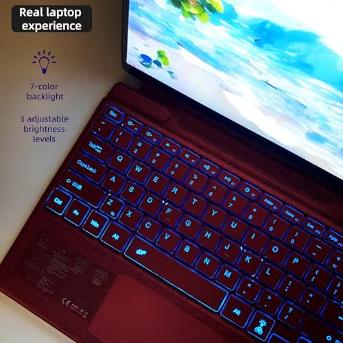 Keyboard for Microsoft Surface Pro Copilot+ (11th Edition) / Pro 11 / Pro 10/9 / 8 / X, 13 inch, Detachable Type Cover with Touchpad, 7-Color Backlit & Pen Holder by Zoof - Used condition - Image 5